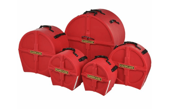 Hardcase HPFUSION2R - Pack Fusion 2 de 5 estuches rígidos para batería (rojo) 20B / 10 / 12 / 14FT + caja 14"