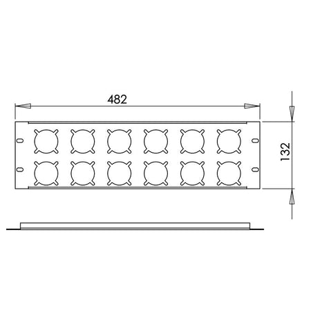 FactorRACK Carátula 12 Schukos 3U - Panel para Rack 19 Pulgadas