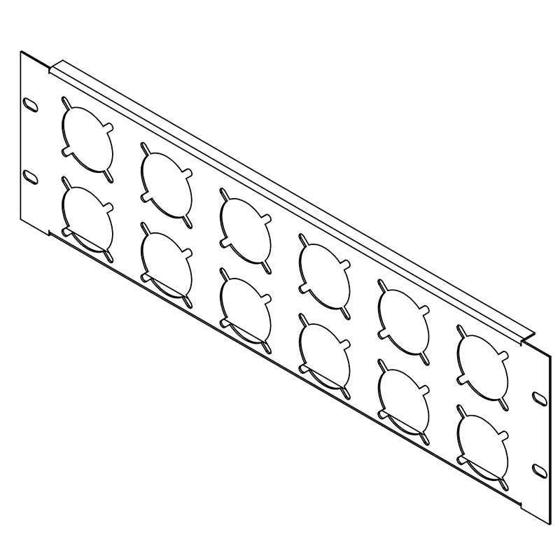 FactorRACK Carátula 12 Schukos 3U - Panel para Rack 19 Pulgadas