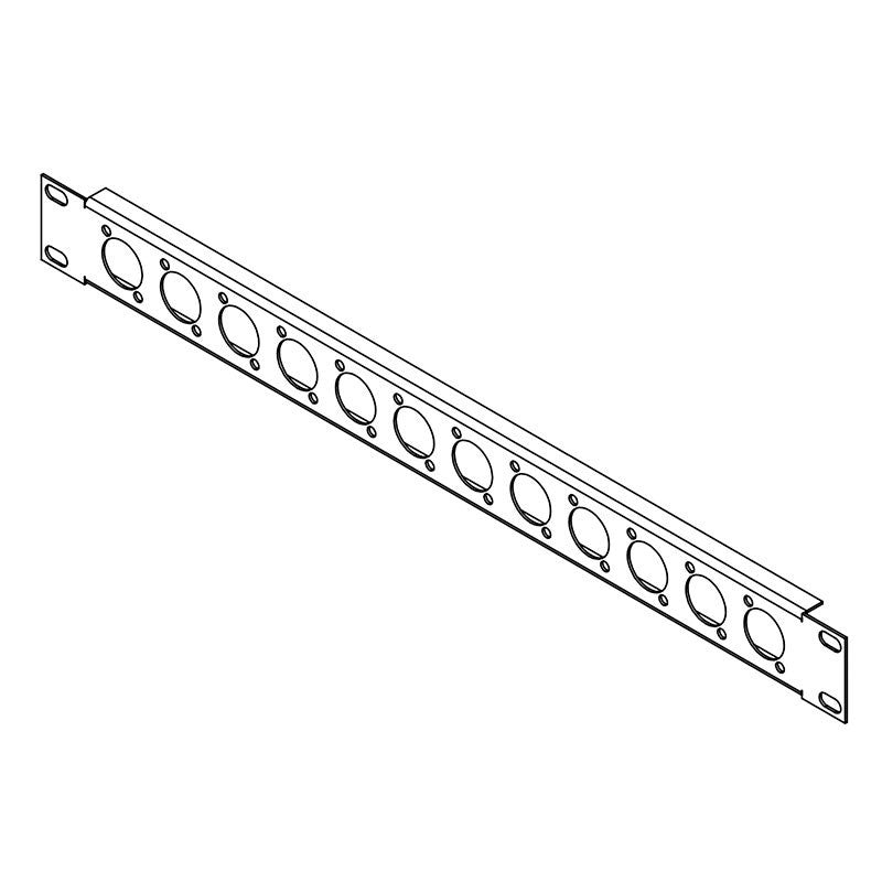 FactorRACK Panel 12 XLR - Carátula 1U para rack 19"
