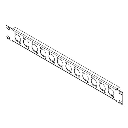 FactorRACK Panel 12 XLR - Carátula 1U para rack 19"