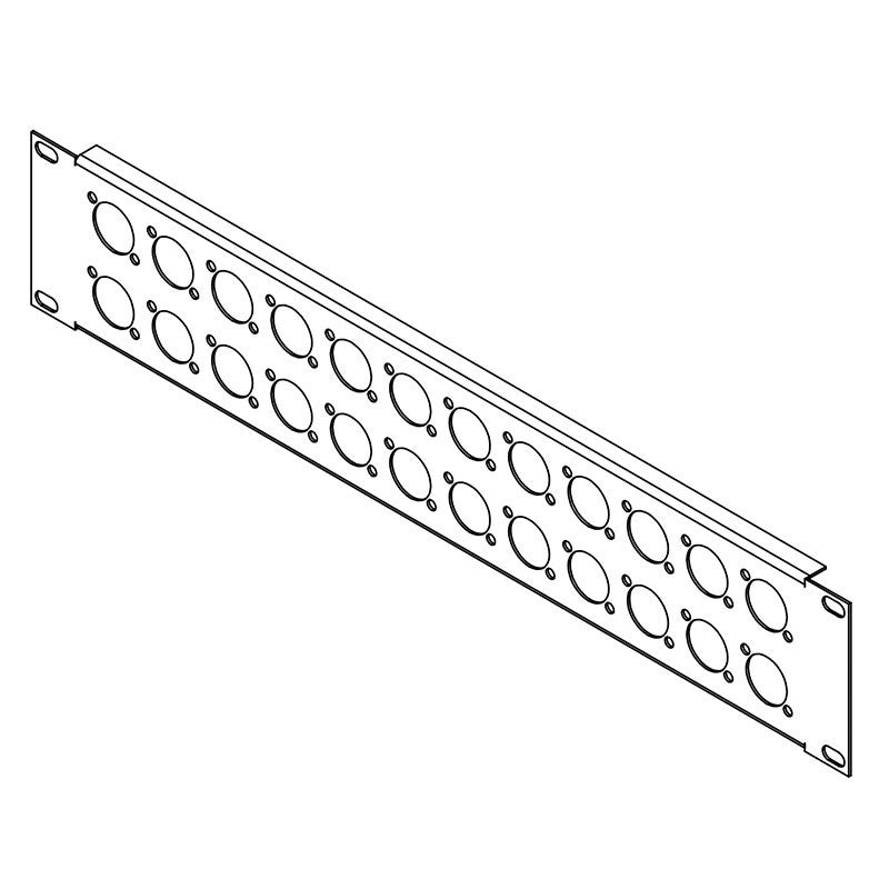 FactorRACK Carátula 24 XLR - Panel 2 Unidades para Conectores Norma D