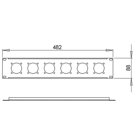 FactorRACK Panel 2U - Carátula rack 19" 6 Schukos