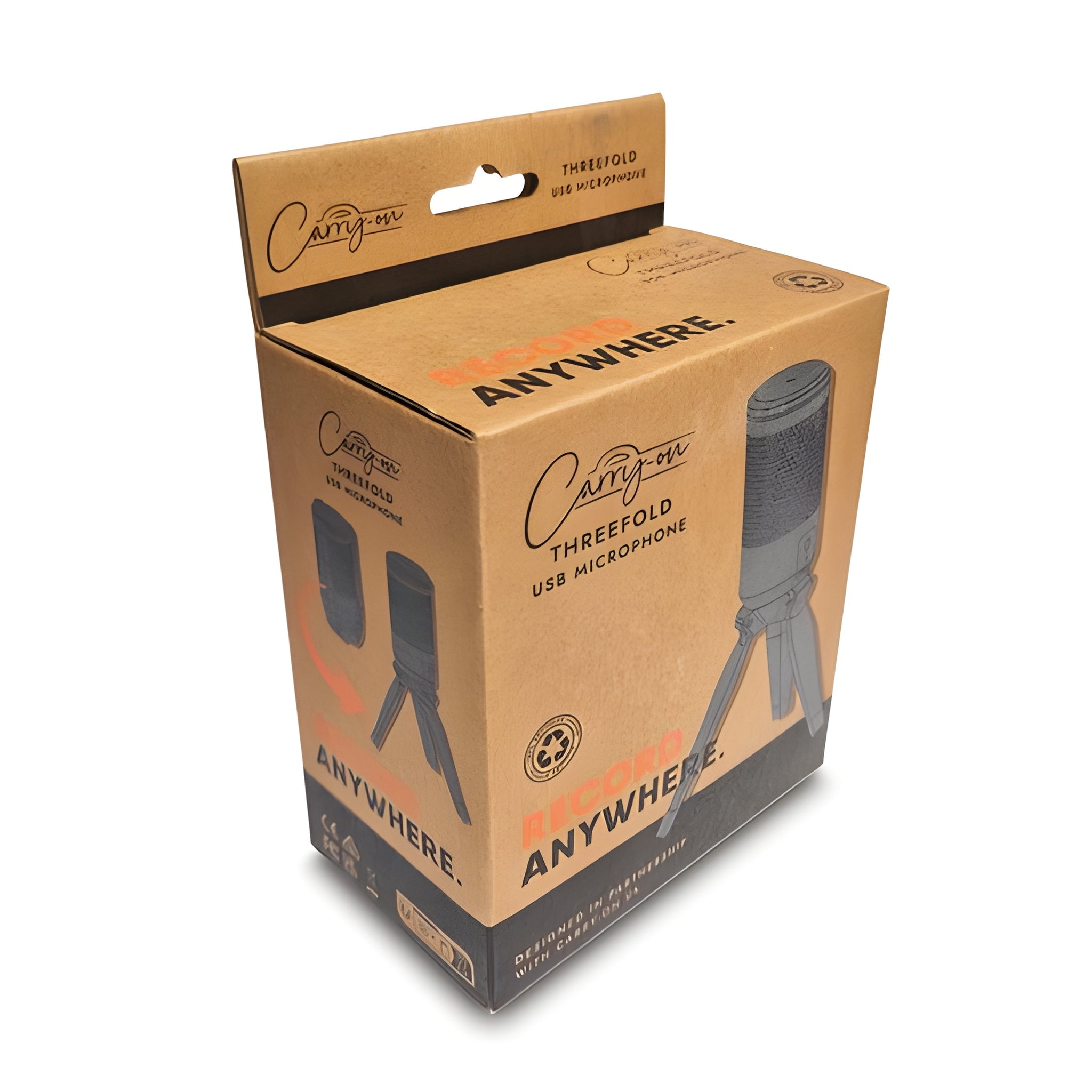 Carry - on CO - TFUSBMIC - WT - Micrófono de condensador USB plegable. Blanco - Tempo Shop