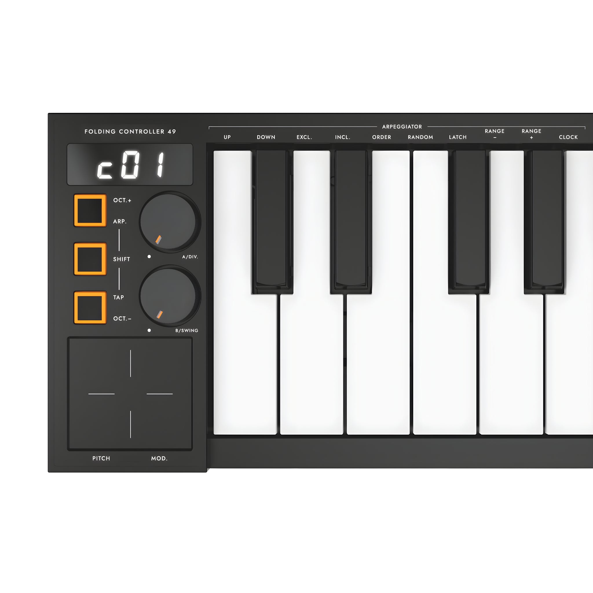 Carry - on FC49 - Controlador MIDI plegable de 49 teclas. Negro - Tempo Shop