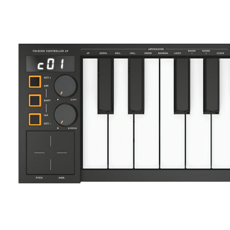 Carry - on FC49 - Controlador MIDI plegable de 49 teclas. Negro - Tempo Shop