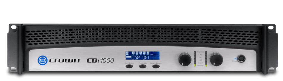 CROWN CDi 1000 – Amplificador de potencia de dos canales, 500 W @ 4 Ω, 70 V/140 V