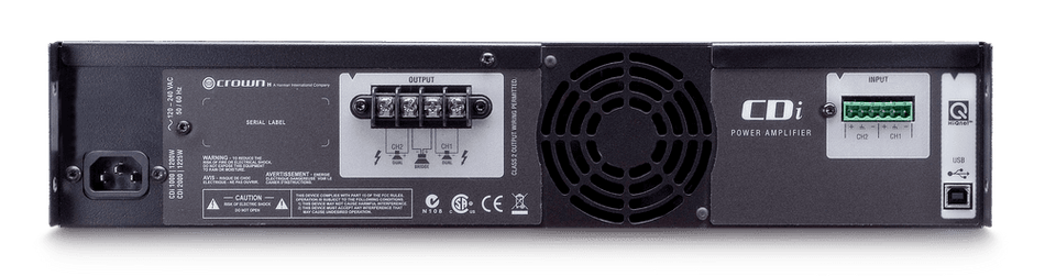 CROWN CDi 1000 – Amplificador de potencia de dos canales, 500 W @ 4 Ω, 70 V/140 V