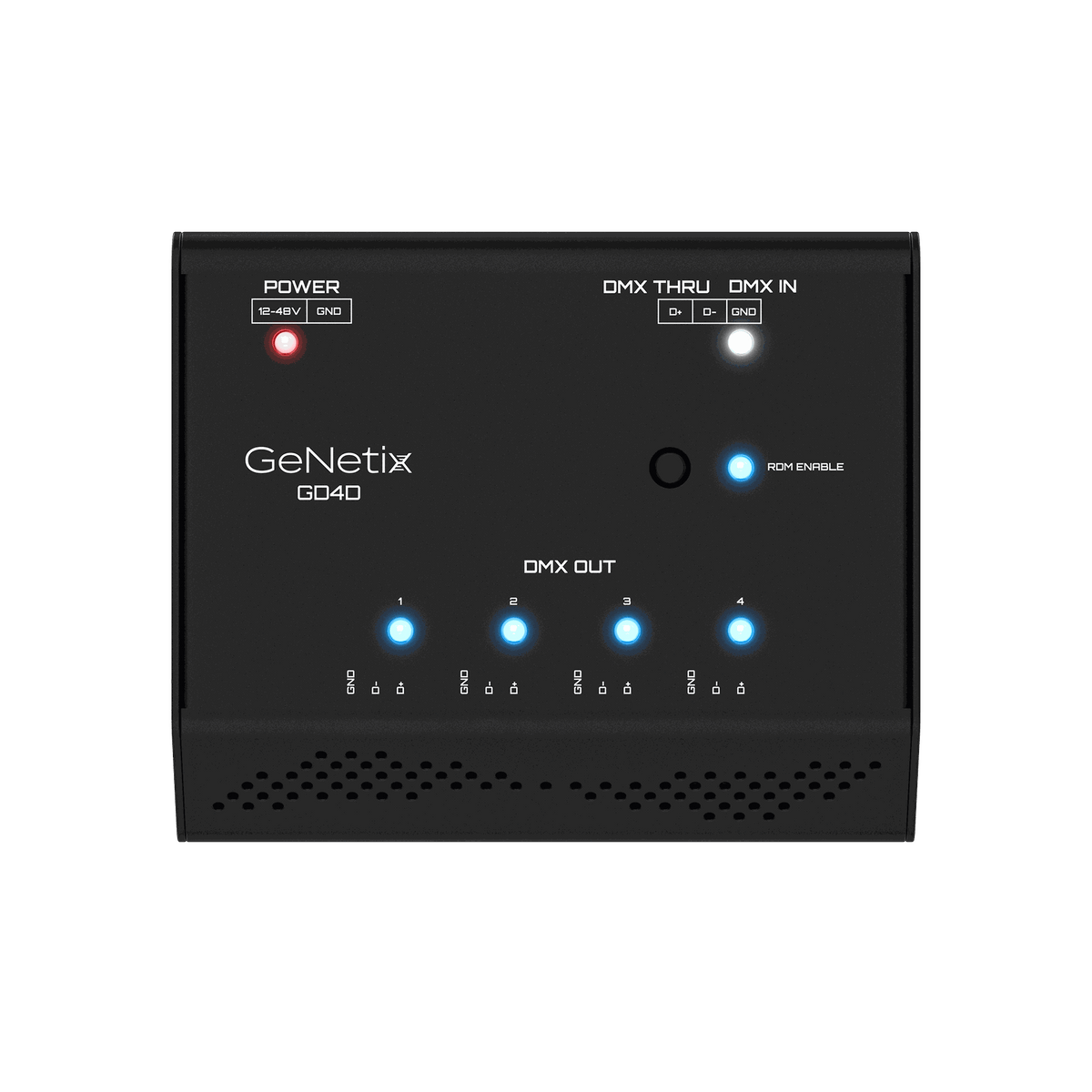 ChamSys GeNetix GD4D - Splitter DMX de 4 puertos para carril DIN - Tempo Shop