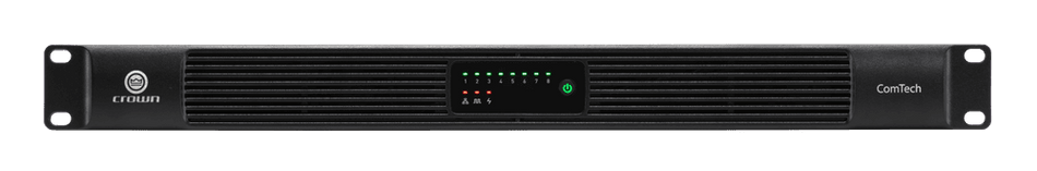Crown CTD-8125 — Amplificador ComTech D con Dante, 8×125 W y reparto de potencia