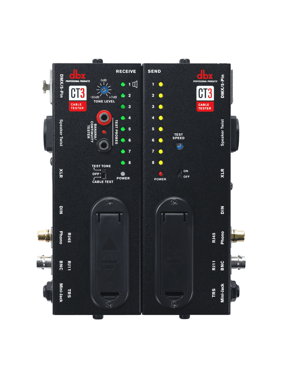 dbx CT3 - Tester avanzado de cables con chasis divisible, generador de tono y soporte multi-conector
