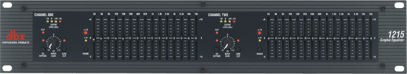 dbx 1215 - Ecualizador gráfico dual de 15 bandas (2/3 de octava) con filtro Low Cut 40 Hz y ±6/±15 dB