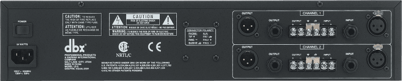 dbx 1215 - Ecualizador gráfico dual de 15 bandas (2/3 de octava) con filtro Low Cut 40 Hz y ±6/±15 dB