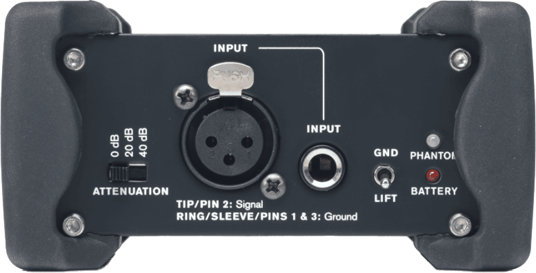 dbx DI1 - Caja directa activa de 1 canal con pads 0/−20/−40 dB, Ground Lift y compatibilidad Connected PA