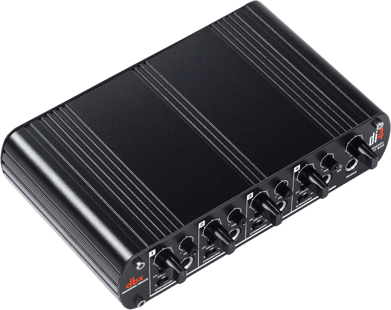 dbx DI4 - Caja DI activa de 4 canales con mezclador de línea estéreo y salida de auriculares