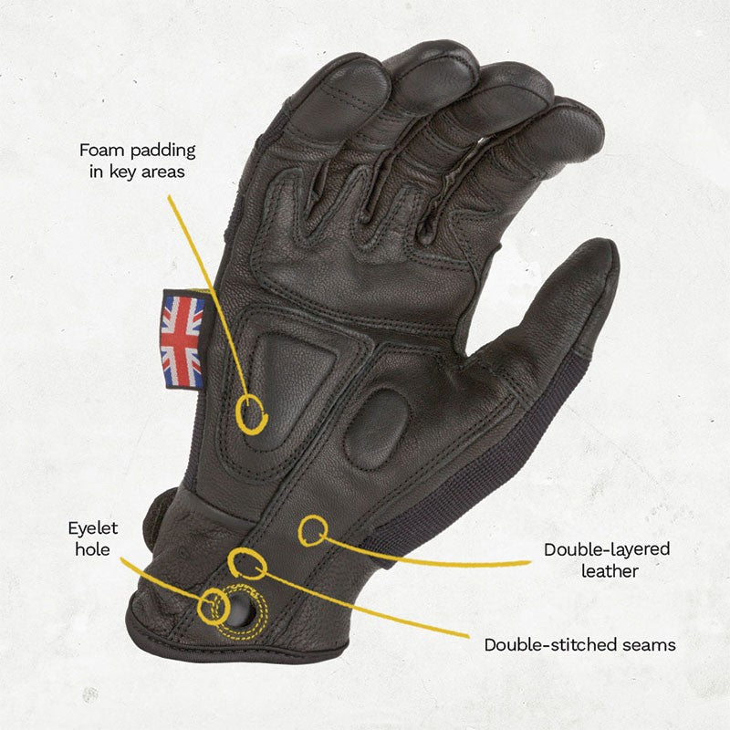 Dirty Rigger Leather Grip Full Finger V3 - Guantes Profesionales de Piel