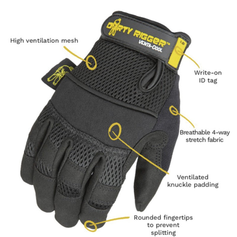 Dirty Rigger Venta-Cool - Guantes transpirables para verano