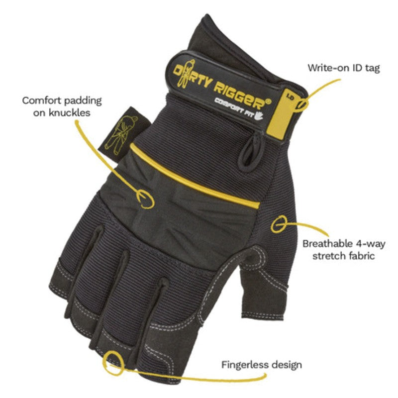 Dirty Rigger Comfort Fit Fingerless - Guantes sin dedos Talla XL