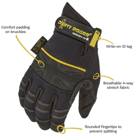 Dirty Rigger Comfort Fit Full Finger - Guantes de protección XXL