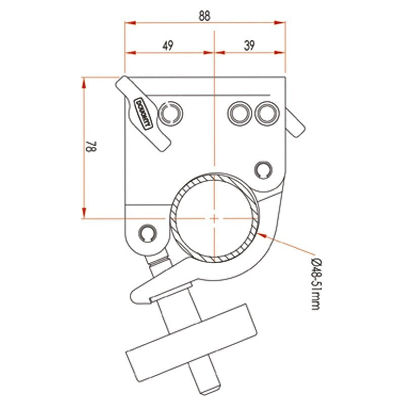 Doughty G1115 - Abrazadera para tubo en color negro