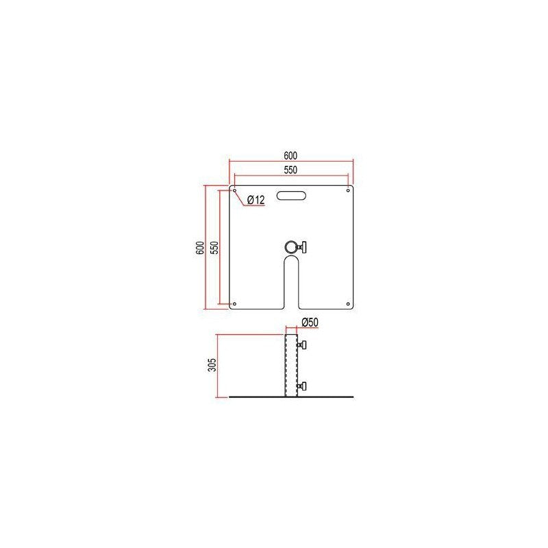 Doughty BASE SUELO 600 x 600mm - Soporte Metálico Escénico