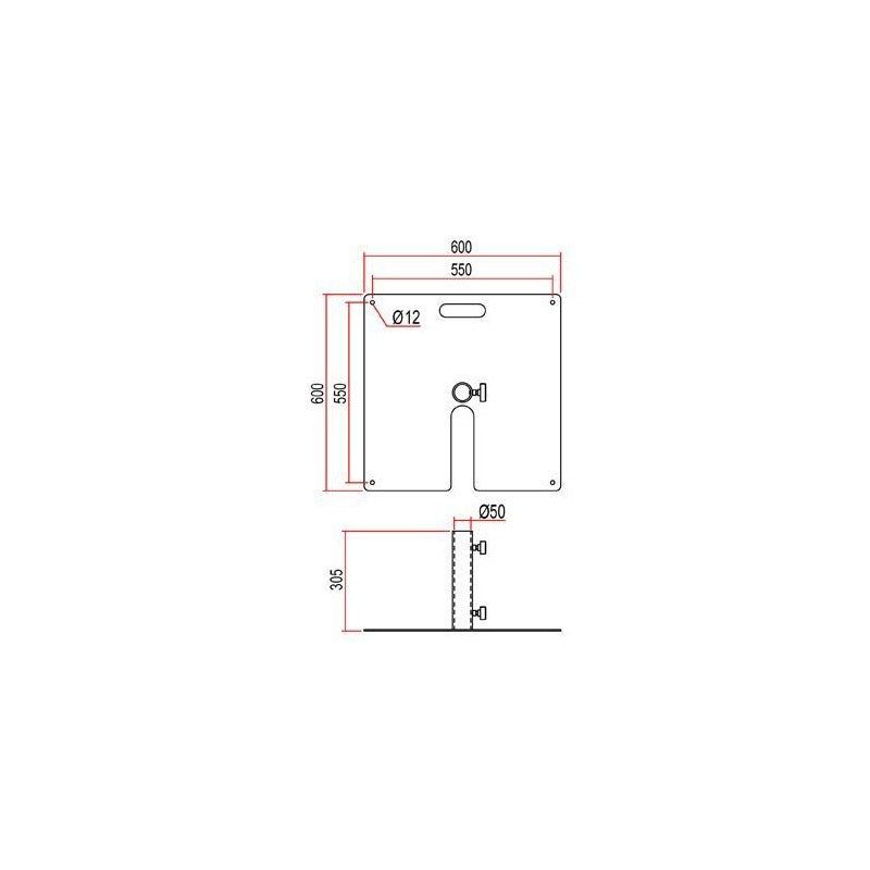 Doughty BASE SUELO 600 x 600mm - Soporte Metálico Escénico - Tempo Shop
