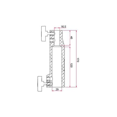 Doughty G1002 - Adaptador de acero 29 x 16 mm para trípodes - Tempo Shop