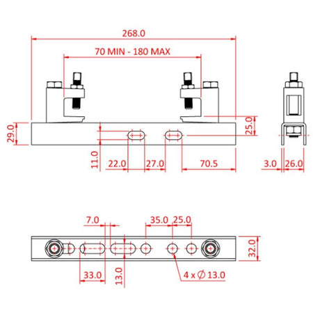 Doughty T42870 - Perfil metálico con abrazaderas para viga - Tempo Shop