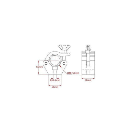 Doughty T57000 - Abrazadera simple color plata para tubo 50 mm - Tempo Shop