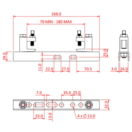 Doughty T42870 - Perfil metálico con abrazaderas para viga