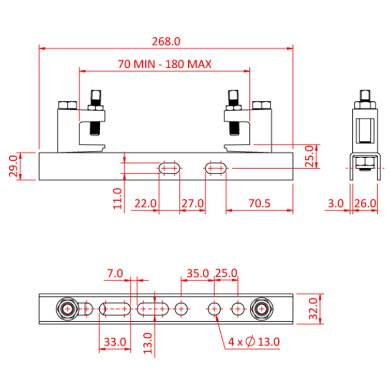 Doughty T42870 - Perfil metálico con abrazaderas para viga