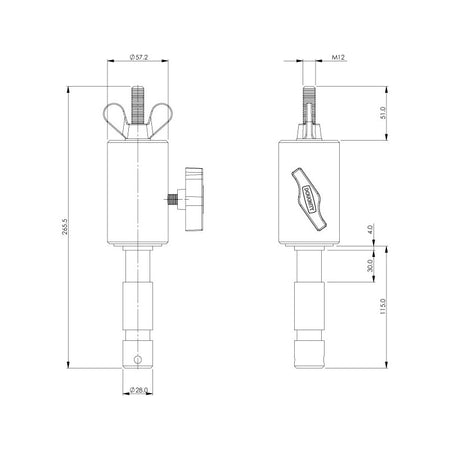 Doughty SPIGOT ROLLER RACE TV - Adaptador de 28 mm para Trípodes