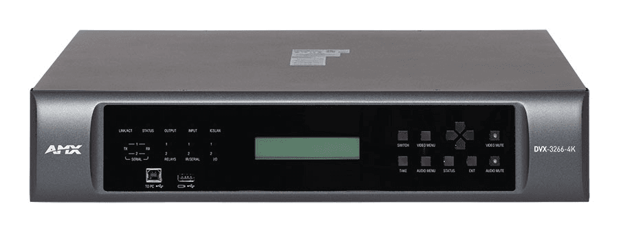 AMX DVX-3266-4K - Conmutador de Presentación Todo en Uno 8x4+2 4K60 4:4:4