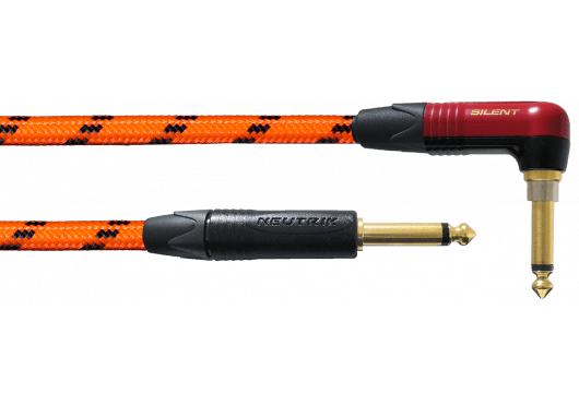 Cordial ECLBLIGHT-EDI-3PRO-S - Cable de instrumento profesional con Silent Plug Naranja UV 3m