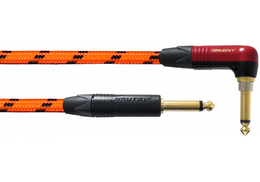 Cordial ECLBLIGHT-EDI-6PRO-S - Cable de Instrumento Profesional Naranja UV con Jack Silencioso 6m