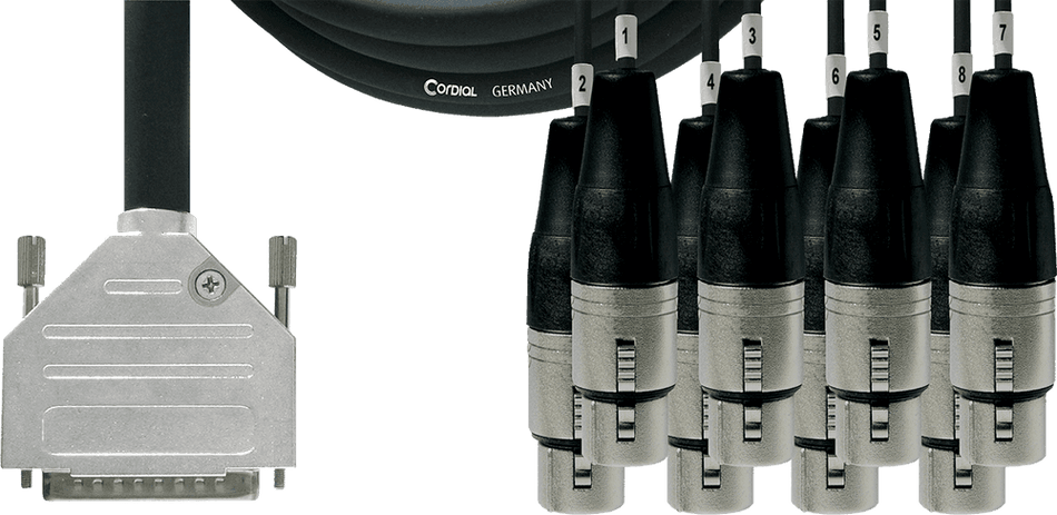 Cordial ECLCCFD15DFT - Manguera de Audio D-Sub a 8 XLR, 1.5 metros