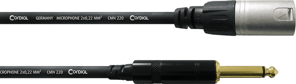 Cordial ECLCCM7.5MP - Cable de Audio No Balanceado XLR Macho a Jack Mono 6.35mm, 7.5 metros