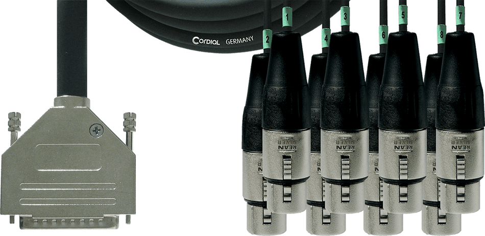 Cordial ECLCFD15DFT - Cable de Interfaz Profesional Sub-D a 8 XLR Hembra