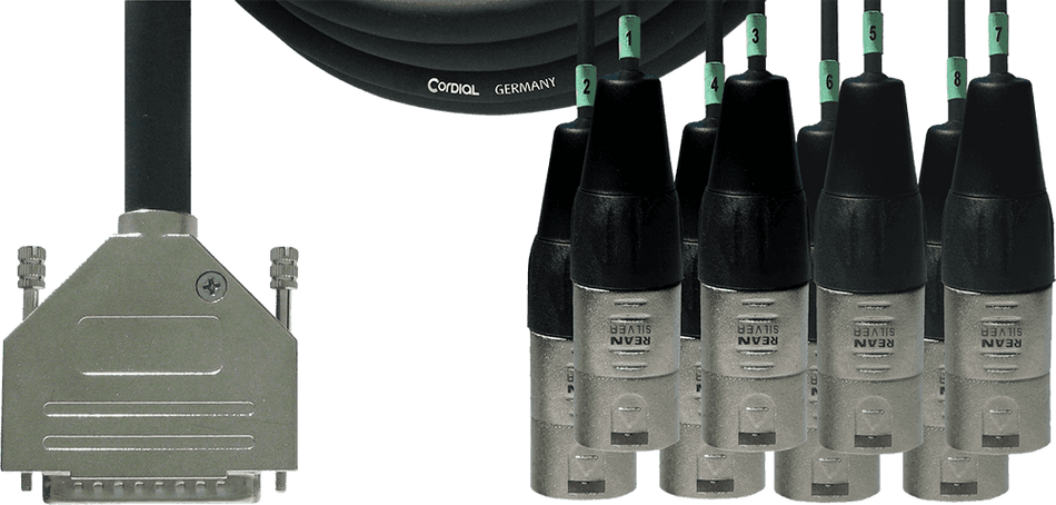 Cordial CFD 1.5 DMT - Cable de Interfaz Profesional D-Sub a 8 XLR Macho