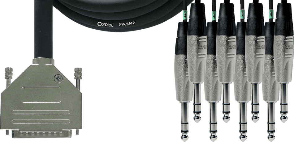 Cordial ECLCFD15DVT - Cable de Interfaz Profesional Sub-D a 8 Jack TRS de 1,5m