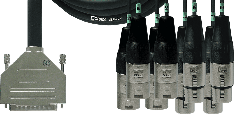 Cordial ECLCFD3DFMT - Sub-D/4 XLR male + 4 XLR female interface cable 3 m