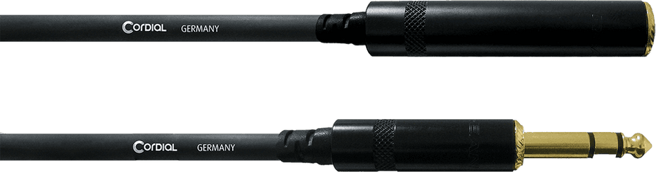 Cordial ECLCFM3VK - Cable de Extensión para Auriculares Estéreo Jack 3m