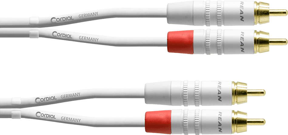Cordial ECLCFU3CC-SNOW - Double RCA audio cable 3 m white