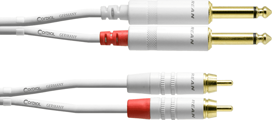 Cordial ECLCFU15PC-SNOW - Double jack/RCA audio cable 1.5 m white