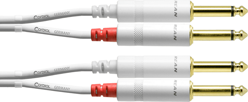 Cordial ECLCFU15PP-SNOW - Double mono jack audio cable 1.5 m white