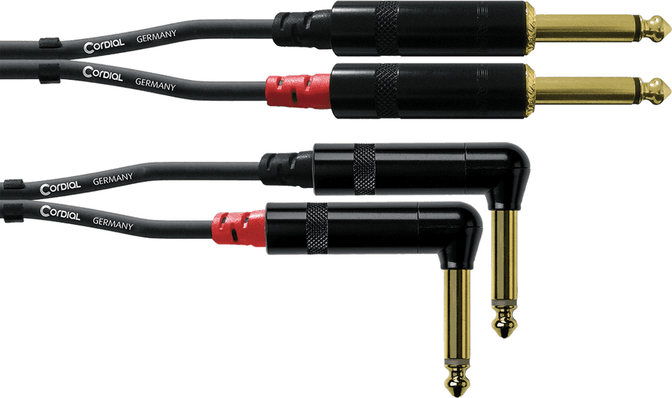 Cordial ECLCFU15PR - Mono straight/angled dual jack audio cable 1.5 m