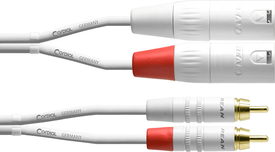 Cordial ECLCFU3MC-SNOW - Dual XLR/RCA Male Audio Cable 3m White