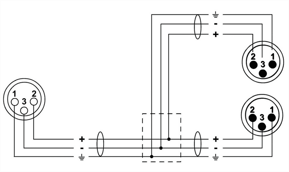 Cordial Essentials ECLCFY03FMM - Cable Adaptador en Y XLR Hembra a 2x XLR Macho (30 cm)