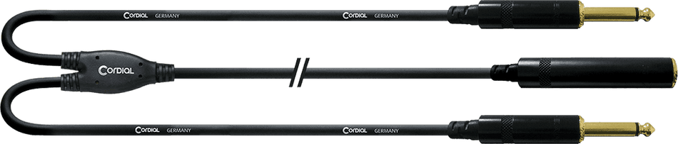 Cordial ECLCFY03GPP - Y cable, mono female jack/2 mono male jacks, 30 cm