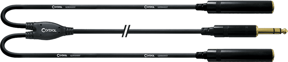 Cordial ECLCFY03VKK - Y-cable stereo jack/2 female stereo jacks, 30 cm